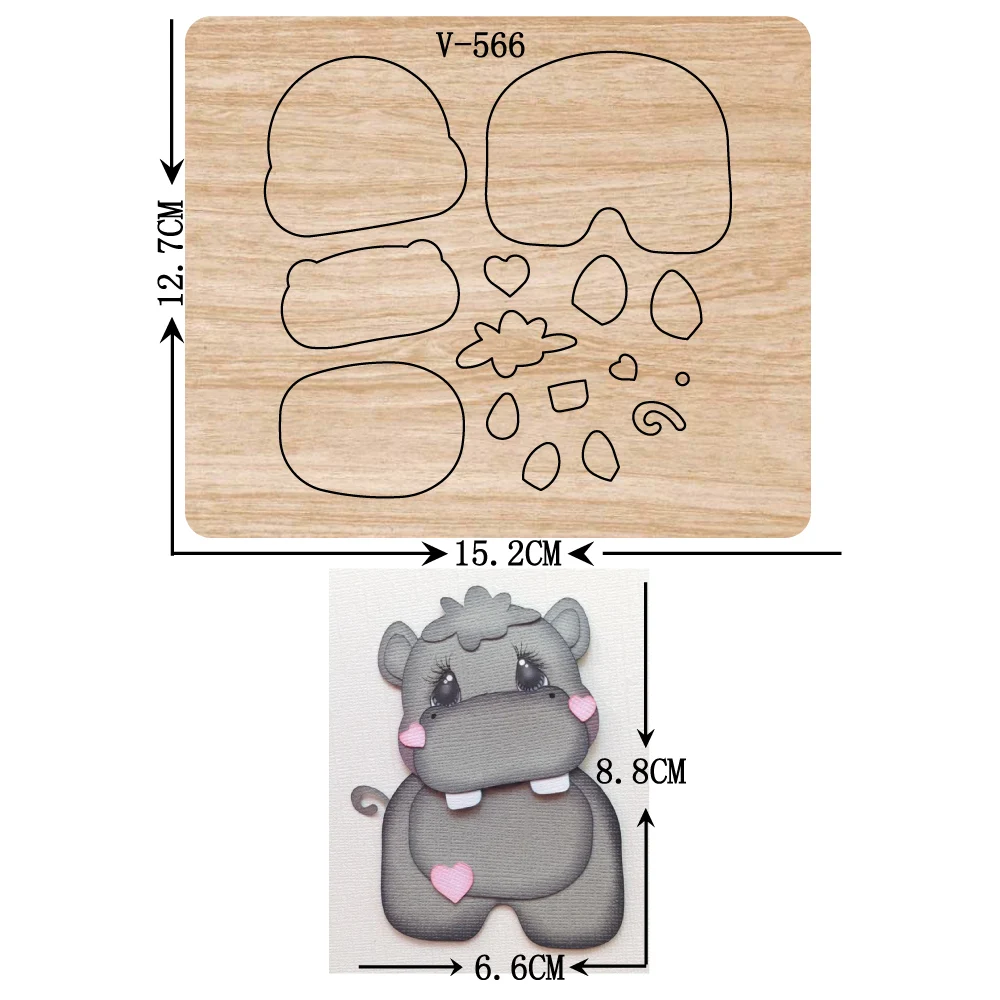 New hippo wooden dies cutting for scrapbooking /Multiple sizes /V-566 | Дом и сад