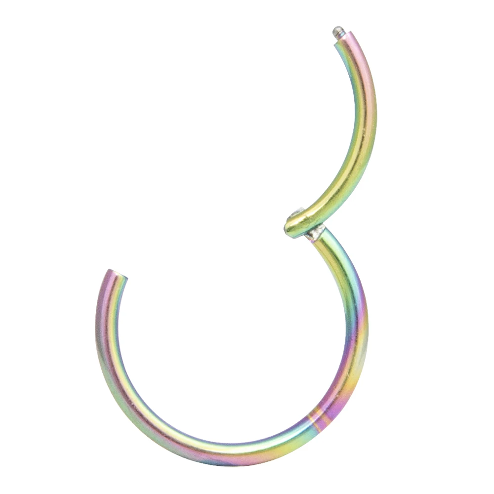Шарнирные перегородки Кольца кликер сегмент носа кольцо губы серьги хряща Daith пирсинг ювелирные изделия 20 г 18 г 16 г 14 г Хирургическая сталь - Окраска металла: Rainbow