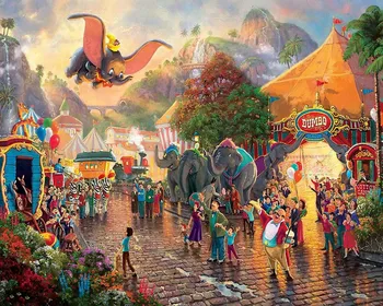 

Jmine Div 5D Thomas Kinkade Dumbo Baby Elephant Full Diamond Painting cross stitch kits art Cartoon 3D paint by diamonds