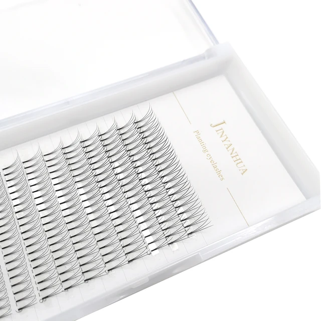 JINYANHUA 2d 3d Soft Natural Mink Eyelashes 3/12row Handmade Premade Volume Fans Eyelash Extension Maquillage Femme False Lashes 3D 12rows