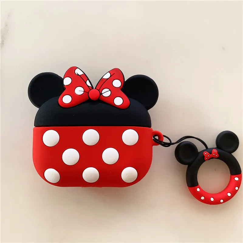 Чехлы для наушников с 3D милым рисунком Микки и Минни Маус для Apple AirPods Earpods, силиконовый чехол с защитой от Bluetooth Air Pods, аксессуары