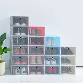

Transparent Shoe Box Storage Shoe Boxes Dustproof Shoes Organizer Box Can Be Superimposed Combination Shoe Cabinet Drawer Case