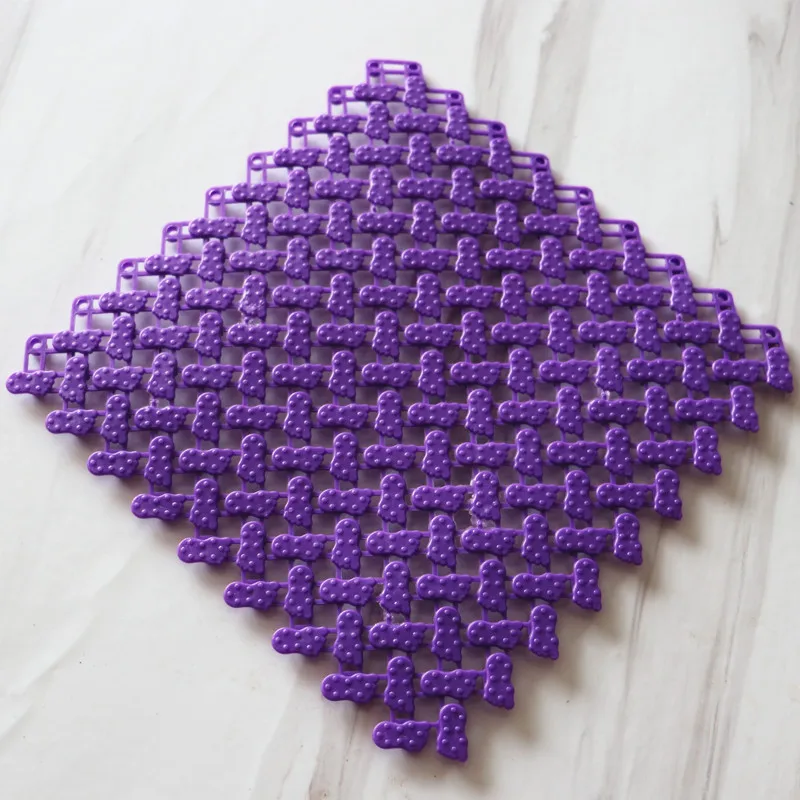 Purple Новые Mrosaa анти-скольжения Ванная комната мягкому ковру Пластик Magic лоскутное лобзик для нарезки напольного покрытия головки Стекло двери BathtubToilet поставить коврик в стиле "cделай cам" - Цвет: Purple