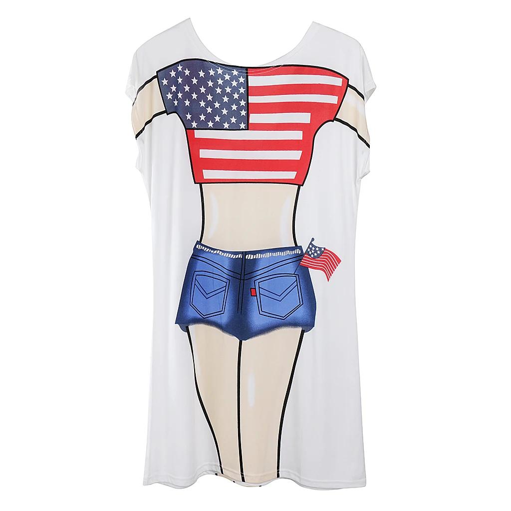 Novelty Young Girl 3d Print T-shirt Women's Fashion Cover-Ups Swimwear Bikini Hen Night Pajama Oversize T-Shirt Tee