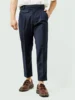 PT manmade worsted fabric navy blue GURKHA PANTS men's summer Nine point trousers easy-care trousers ► Photo 3/3