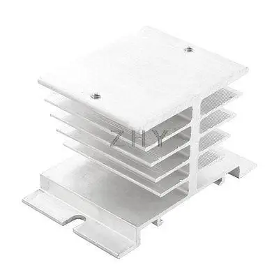 

Silver Tone Aluminum Heat Diffuse Heatsink for Single Phase Solid State Relay