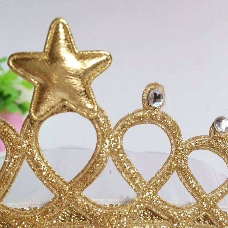 Детские украшения для волос эластичная повязка на голову для девочек Детская повязка для головы принцесса золото и серебро корона подарки для детей