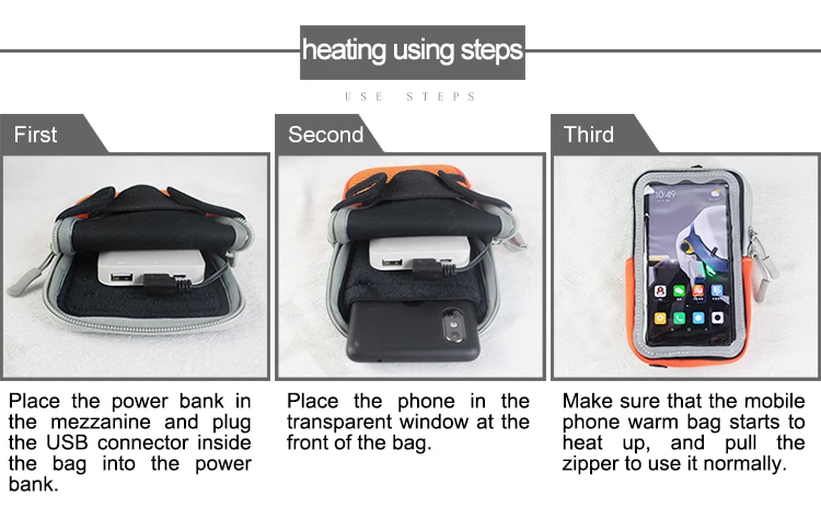 WARMSPACE многофункциональная сумка для мобильного телефона с электрическим подогревом, антифриз, чехол с веревкой для путешествий зимой