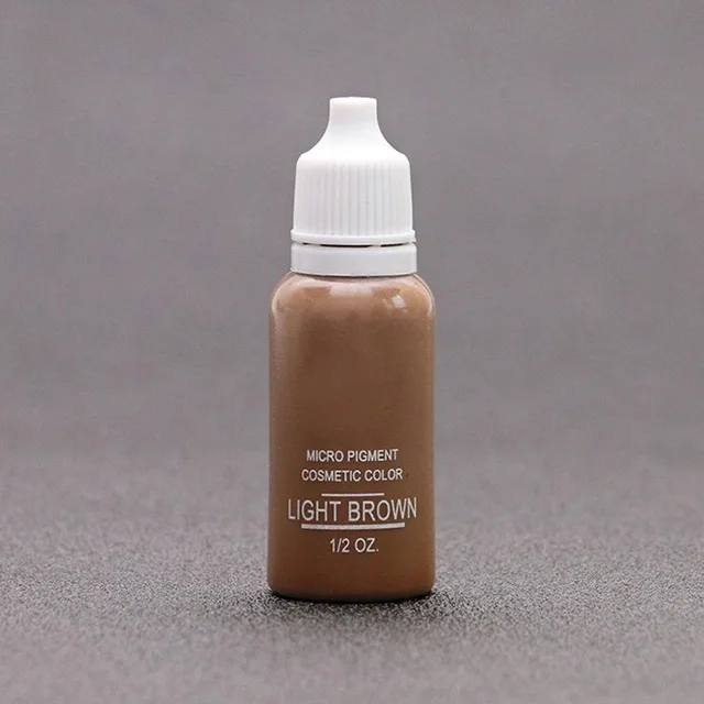Легкая цветным дизайном, 1/2OZ PRO чернил для татуажа, черный пигмент для мануального татуажа перманентного макияжа бровей подводка для глаз губы татуировки тела Искусство - Цвет: light brown