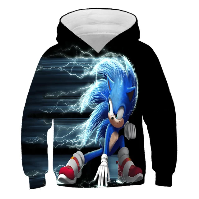 New 3d Sonic The Hedgehog Hoodies Kids Girl Kawaii Anime Super Sonic Print Baby Cartoon Sweatshirt Boys Children Long Coat Hoodies Sweatshirts Aliexpress