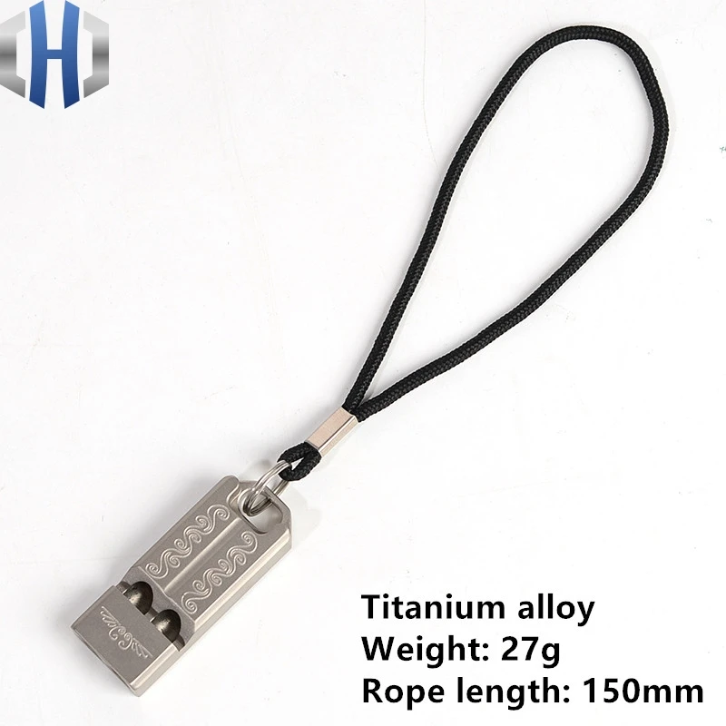 Титановый EDC свисток легкий портативный свисток для выживания на природе оборудование для кемпинга высокочастотный шнур двойной трубки свисток