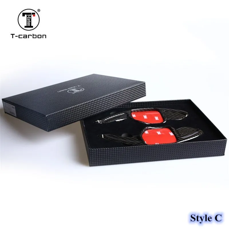 Style C Black Автомобильный Стайлинг, углеродное волокно, рулевое колесо, сдвиг, весло, расширение, рычаги, Замена для Audi A3, A4, A5, A6, A7, A8, Q5, Q7, Q2, S3, S4, S5 - Название цвета: Style C Black