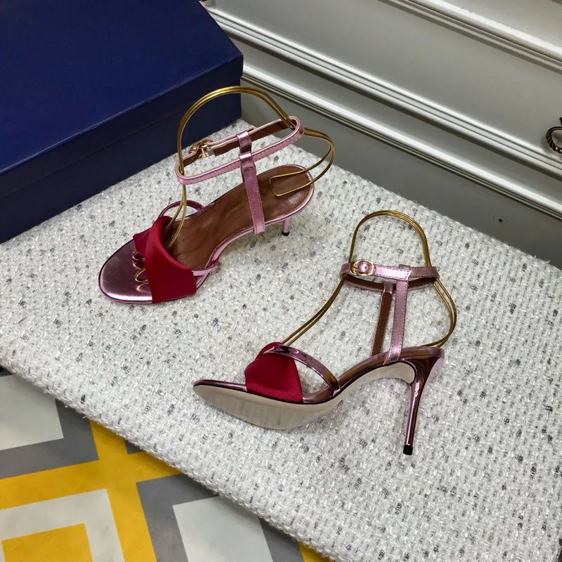 

ESbear Women Sexy High Heels Shoes Thin Heel Luxury Ladies Ankle-strap Sandals New Brand Designer Summer Party Shoes Size 35-40