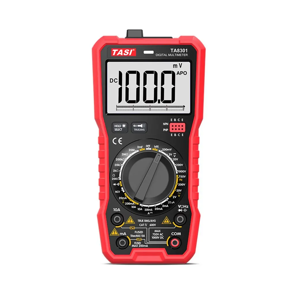 

Digital Multimeter TA8301 DC/AC Volt Amp Meter Handheld Auto Ammeter Ohm Diode Capacitance NCV Tester TRMS Voice Broadcast