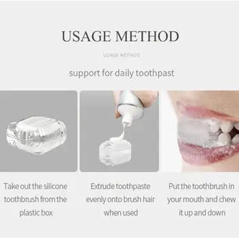 

Silicone Mini Travel Portable Lazy People 360 Degrees Chewing Toothbrush Teeth Whitening Oral Care Eco-friendly Adult Toothbrush