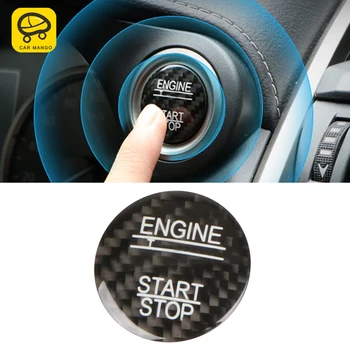 

CarManGo For LEXUS NX200 NX200t NX300 NX300h Car Engine Start Stop Button Real Carbon Fiber Circle Cover Trim Sticker Accessory