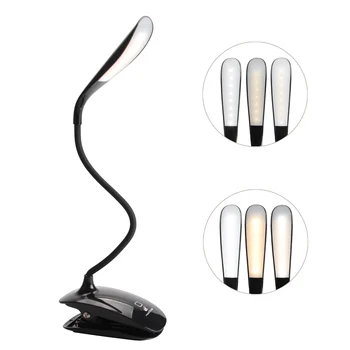 

USB Rechargeable 15 LED Touch Table Lamps Folding 3 Modes Dimmable Book Lights Clip On Reading Lamp for Books Shelves Bedside