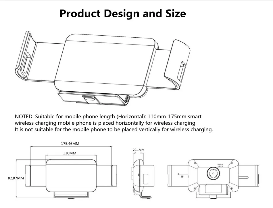 Qi Car Wireless Charger 10W Auto Clamping Phone Holder for Samsung Galaxy Fold Fold2 S10 iPhone XS 11 Max Xiaomi Huawei Mate X