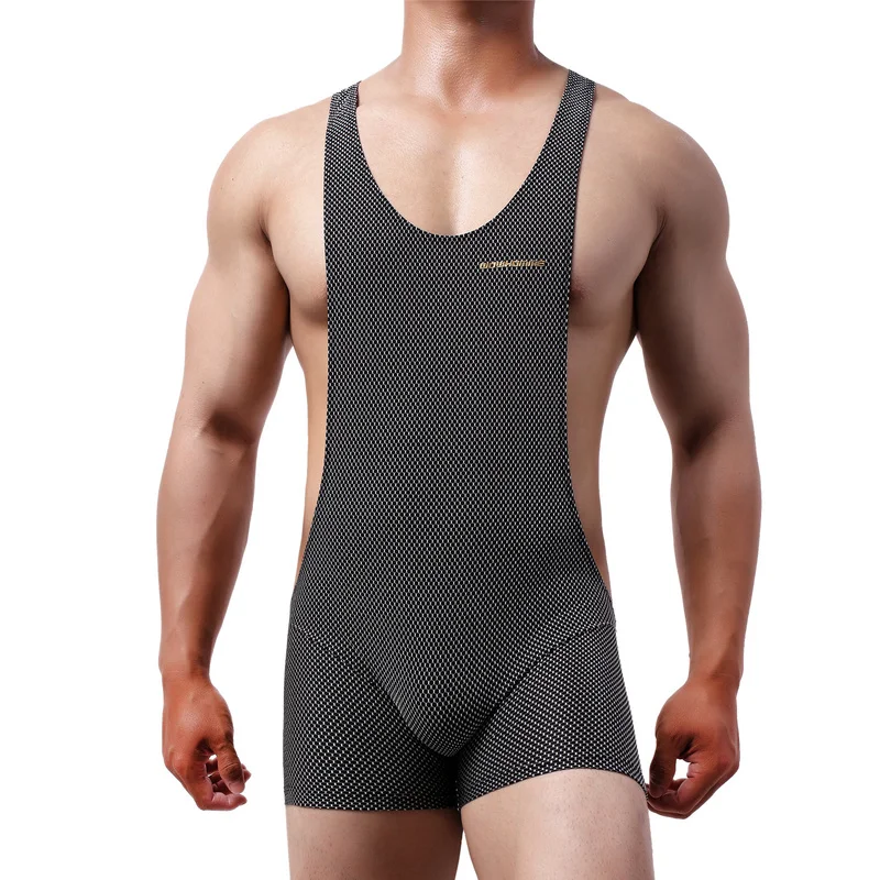 Mens Underwear Bodysuits Undershirts Sports Gym Bodybuilding Jumpsuits Leotard Wrestling Singlet Bodysuits Shorts Seamless Pouch men underwear