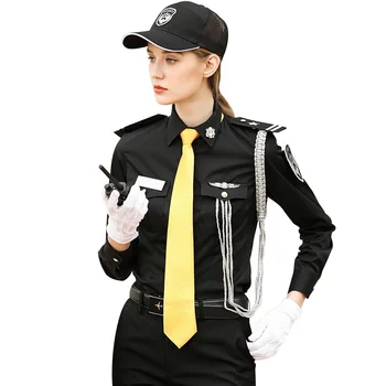 

Women Black Army Tactical Military Uniform Slim Fit Shirt Clothes Female Suit Outdoor Security Short Long Sleeve Shirts Sets