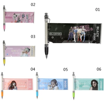 

Kpop BLACKPINK How You Like That Black Ink Gel Pen with Cute Photo Blink Gift Ballpoint Pen Student Supplies