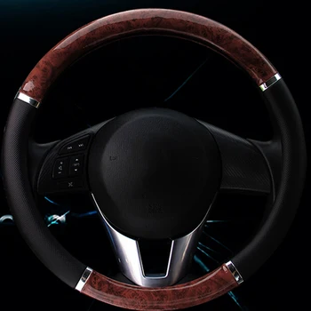 

Anti-skid Car Mahogany Soft Leather Non-slip 38cm 1pcs Steering Wheel Deluxe Gift Cover Useful Hot Sale High Quality Accs