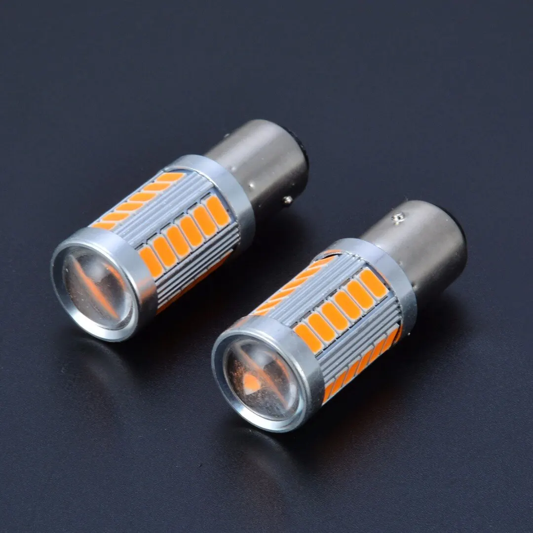 2pcs 1157 5630 33SMD LED Brake Stop Reverse Backup Turn Signal Light Bulb Amber Stop Lamp For Auto Truck SUV