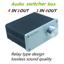 4 (1) w 1 (4) wyjście 4-drożne wejście audio kabel sygnałowy RCA przełącznik przełącznika splittera przełącznik schalter źródło złącze rozdzielacza