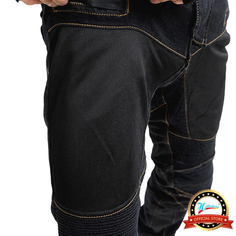 Классические мотоциклетные джинсы с защитой от падения, тонкие джинсовые штаны для велоспорта, гонок, мотокросса, внедорожных хоккейных штанов с протектором