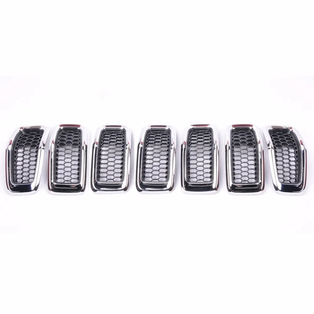 

Replacement Mesh Grille Grid Guard Inserts Molding Trim Cover 7 Pieces Set Kit For Jeep Cherokee 2013 2014 2015 2016 [QPA407]
