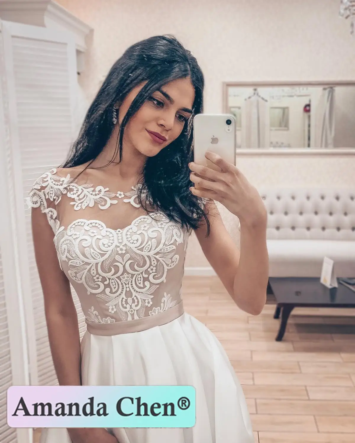 Vestidos de novia Кепки рукав вечерные платья с кружевами и аппликациями свадебное платье