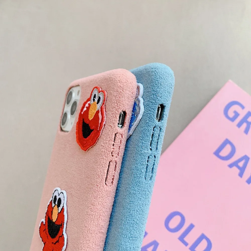 Милый мультфильм Улица Сезам печенье Элмо чехол для телефона для iphone 11 Pro X XS Max Xr 7 8 Plus ткань плюшевая задняя Мягкая обложка чехол s