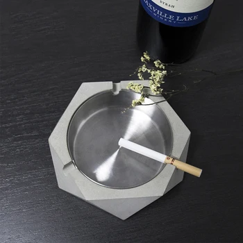 

Geometric Cement Ashtray Cigarette Holder Gray Ashtray Ash Tray For Home Coffee Table Office Hotel Nordic Style