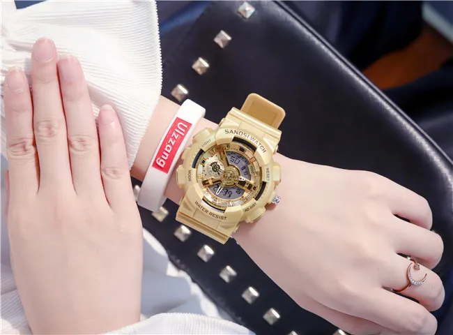 Мужские s часы Losida модные часы мужские G Стиль Шок военные водонепроницаемые наручные часы Роскошные Аналоговые Цифровые спортивные часы - Цвет: Золотой