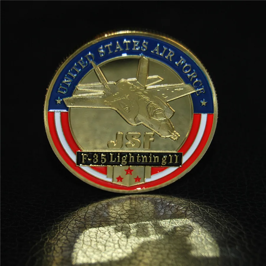 Air Force F-35 Lightning II Jet Commemorative Challenge Coin free shipping
