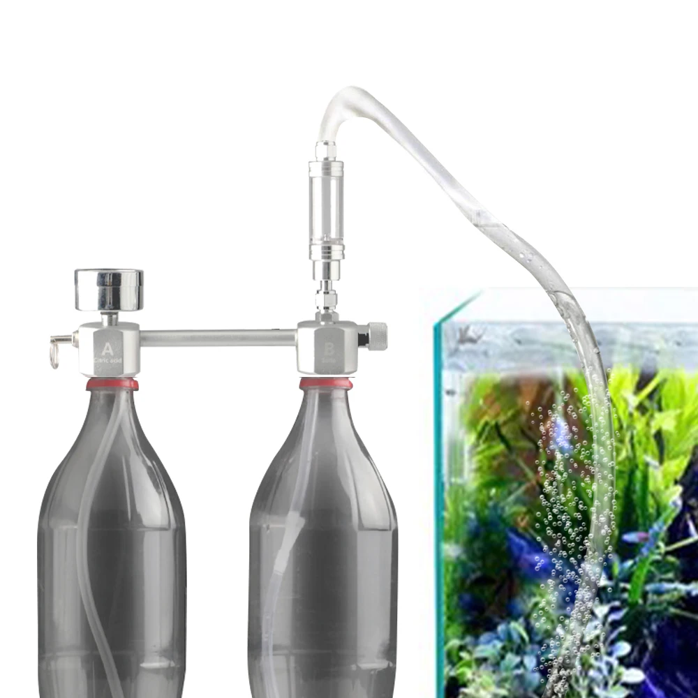 Аквариум DIY CO2 система генератора комплект CO2 электромагнитный клапан счетчик пузырьков и проверка углекислого газа для аквариумных растений