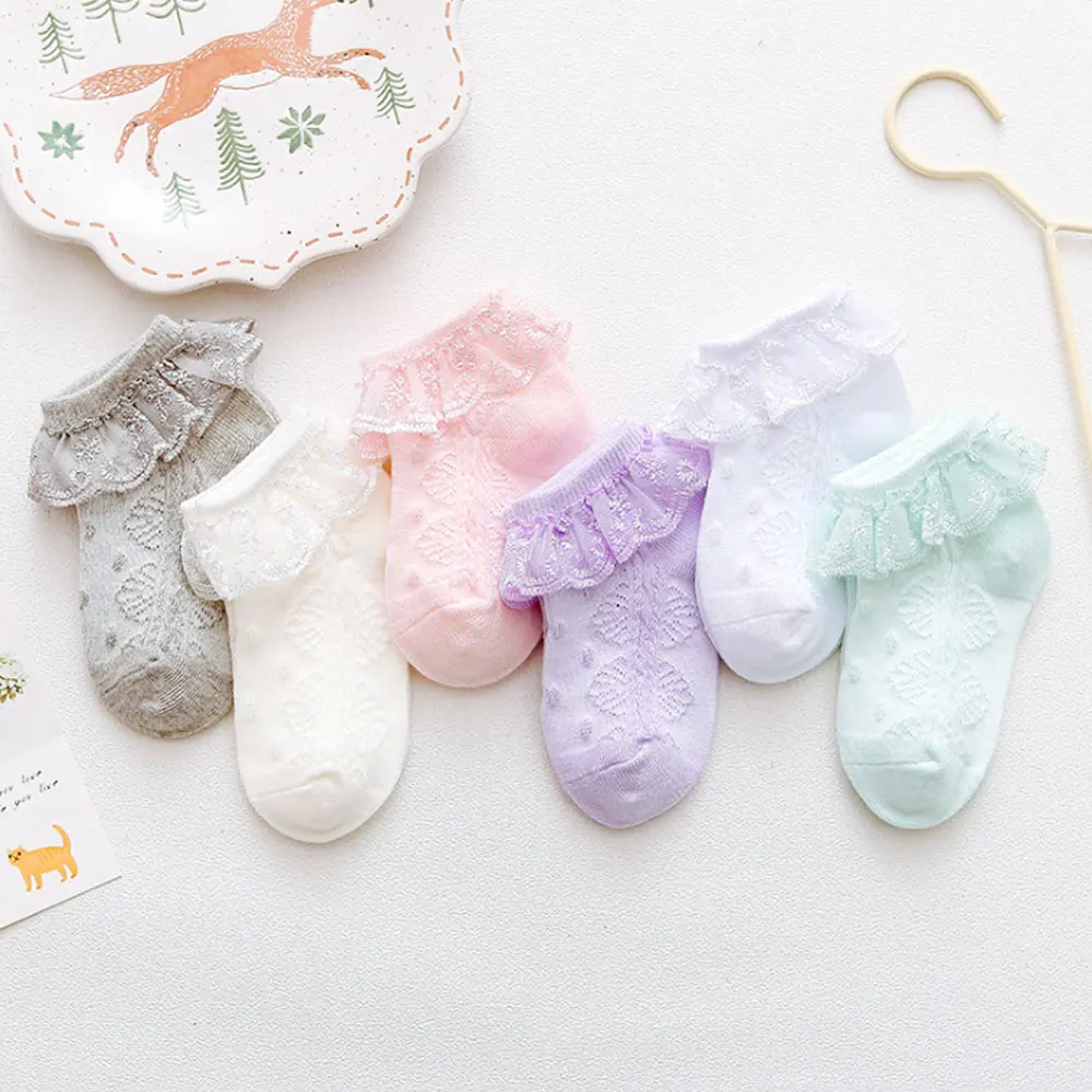 Pudcoco/дышащие хлопковые носки для маленьких девочек повседневные носки-пачки Детские носки до щиколотки с оборками для девочек от 0 до 3 лет