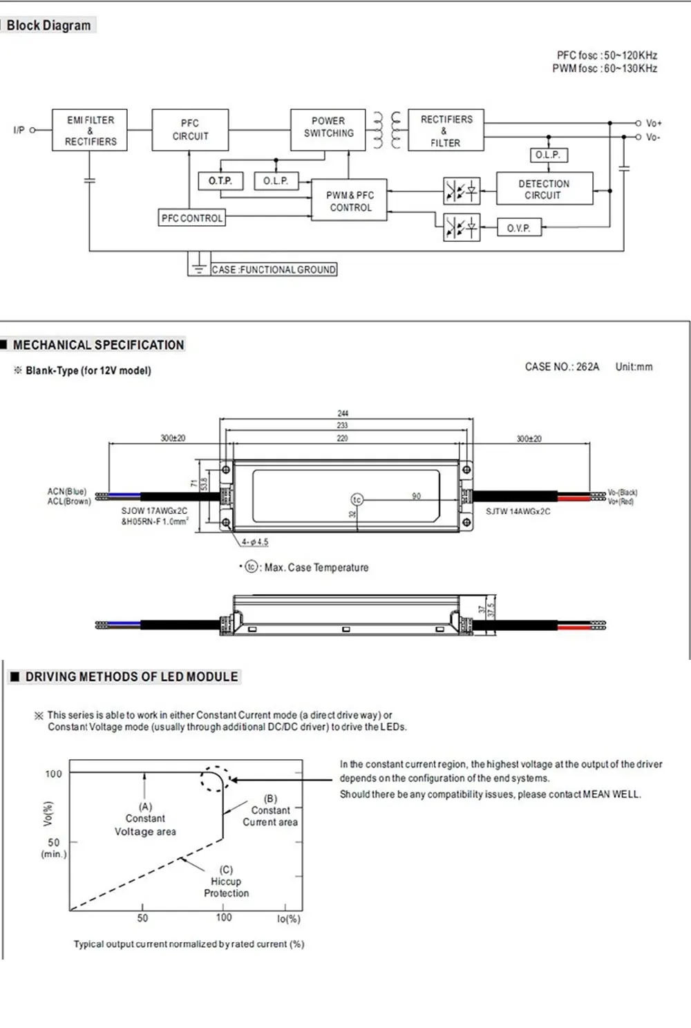 Meanwell Dimmable 185W 240W 320W Драйвер HLG-185H-42B HLG-240H-36B, HLG-320H-42B LPC-60-1400, APV-12-12 Выходной светодиодный адаптер питания