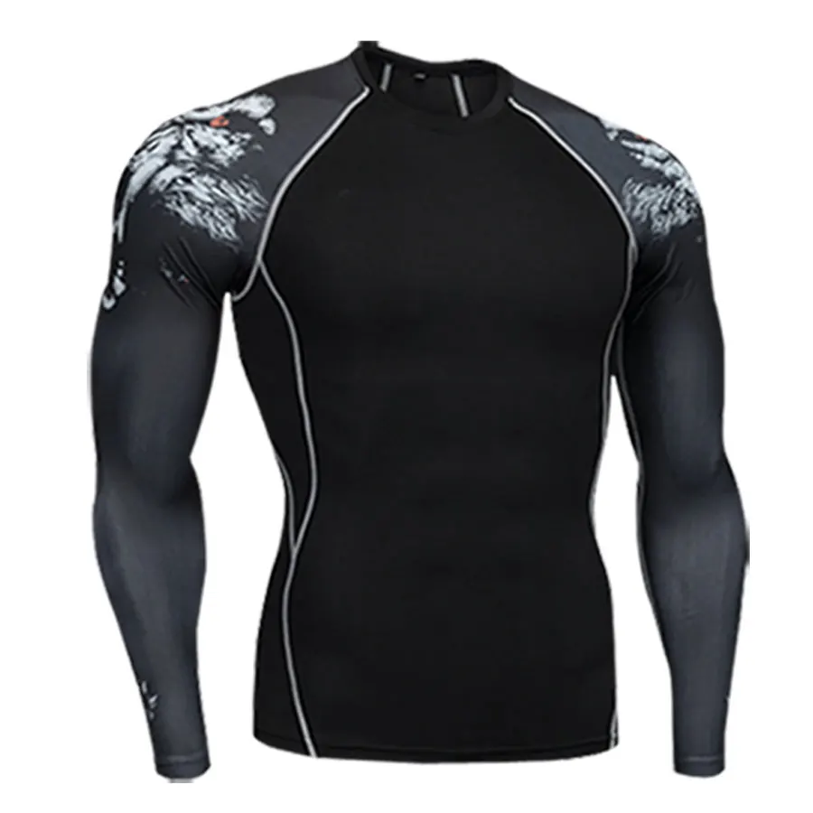 men's clothing compression men t-shirt+ leggings rashgard kit long sleeves top for fitness man tracksuit thermal underwear base