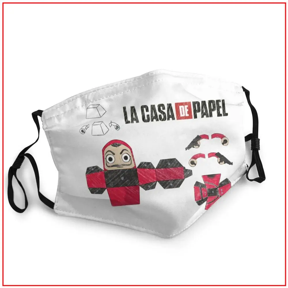 Kids Men Women Face Mask La Casa De Papel - Paper Craft T-Shirt Fishing Facemasks for Filter Reusable Breathable Bandana Anime | Красота и