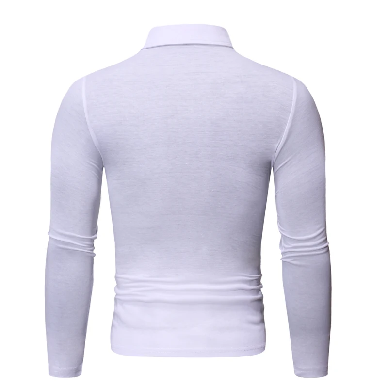 Осенне-зимняя новая мужская рубашка поло в европейском и американском стиле, рубашка поло с длинными рукавами и отворотом, приталенная рубашка