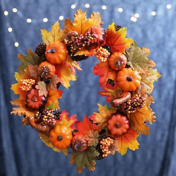 

Diy Artificial Flowers Autumn Pumpkin Wreath for Halloween Party Thanksgiving Decor Flowers for Crafting