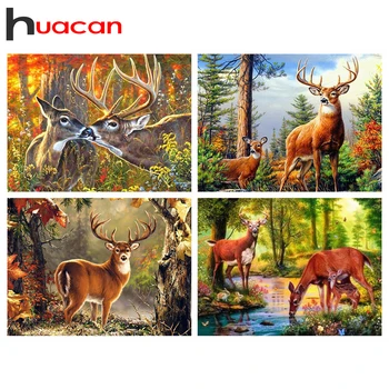 

Huacan Full Square/Round Diamond Painting Deer 5D DIY Diamond Embroidery Mosaic Animal Decorations Home