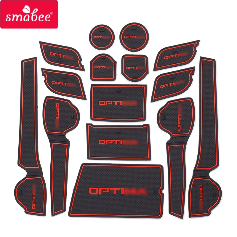 ##BUY smabee Gate slot Mats For KIA Optima 2016 2017 2018 2019 JF 4th Gen mk4 KIA K5 SW Interior Door Pad Cup Holders Non slip mats