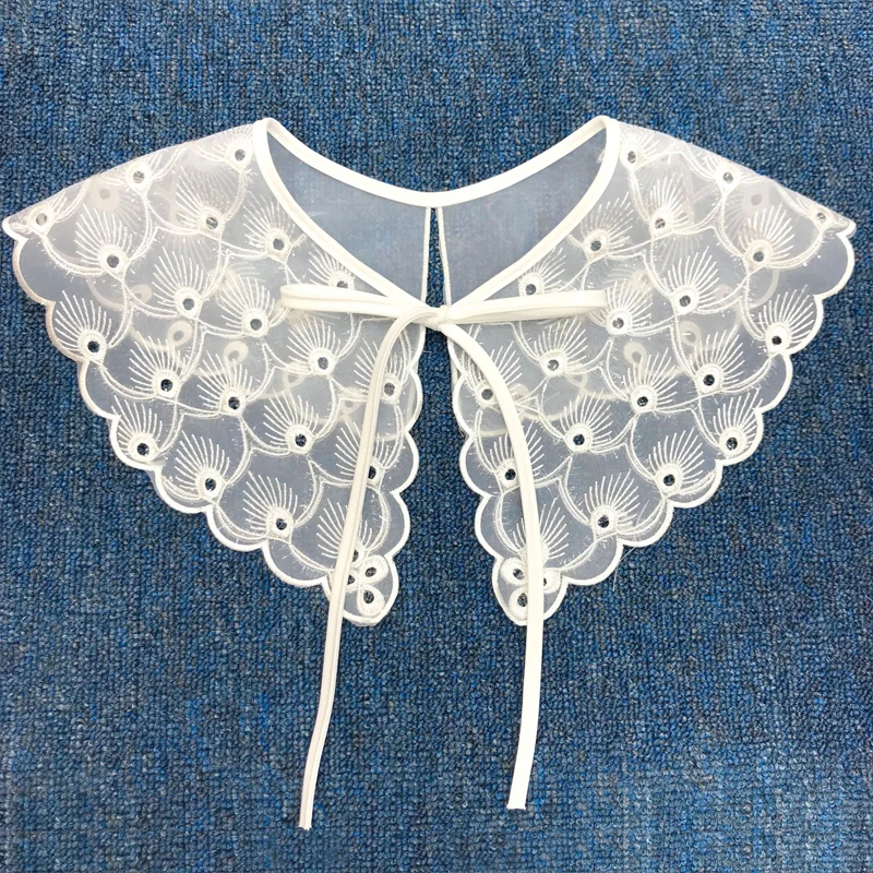 Women Lace Fake Collar Removable Detachable Shirt Doll Collar Lapel False Collar For Blouse Top Women Clothes Accessories