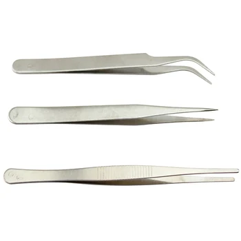 

3 pcs Repair Precision Stainless Steel Electronic Tweezers Assembly Set Tool