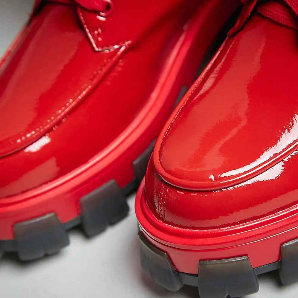 Doratasia/ г., брендовые дизайнерские ботинки до середины икры из лакированной кожи для отдыха женская обувь женские нескользящие мотоциклетные ботинки