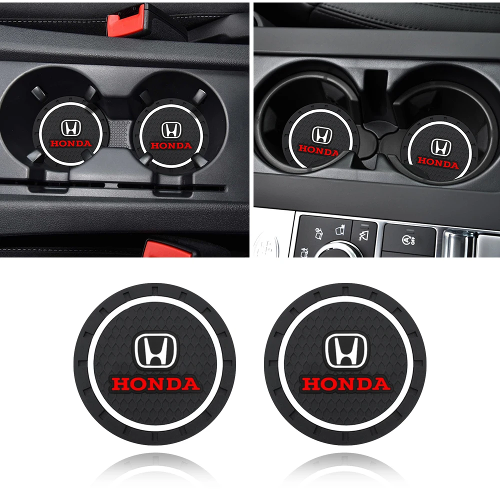 

2PCS Car Coaster Water Cup Slot Non-Slip Mat Pad Silicone Holder For Honda Civic XR-V CRV HRV City Odyssey Accord Fit Jazz VTI
