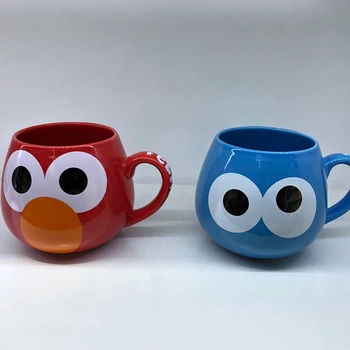 

Cartoon Anime Sesame Street coffee mug Cute Expression Mark ceramics Drinkware Pacman mugs coffee cups For Christmas Gifts New