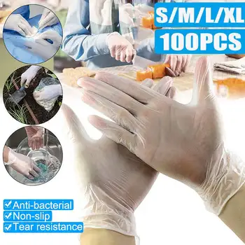 

100 Pcs Disposable Latex Gloves For Home Cleaning Food/Rubber/Garden Gloves Universal For Left and Right Hand